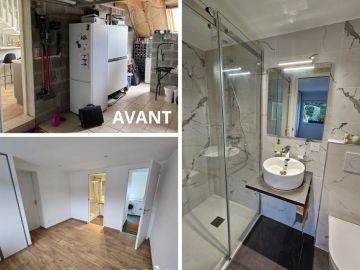 👉Transformation d'un garage en Chambre avec salle de bains et également un cellier✅