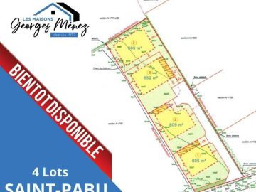 📣PROCHAINEMENT à SAINT-PABU
4 Lots
à proximité du château d'eau 
de 605 à 663m² 
à partir de 130€/m²